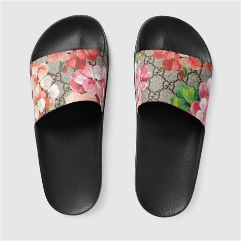 gucci girls pink leaf leaves flower sandal|Gucci gg blooms supreme slide.